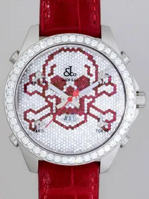 ジェイコブ JACOB&Co ファイブタイムゾーン JC-SKULLR 1重ベゼルダイヤ 47mm 全面ダイヤ