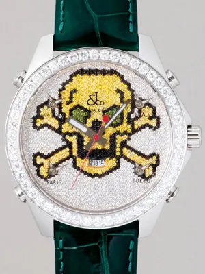 ジェイコブ JACOB&Co ファイブタイムゾーン JC-SKULLY 1重ベゼルダイヤ 47mm 全面ダイヤ