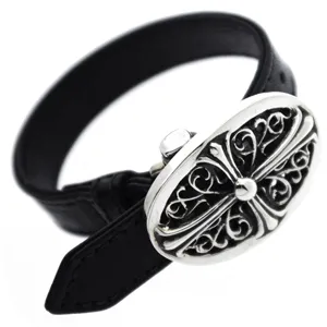 クロムハーツ スモールオーバル レザーブレスレット Small Ovall Bracelet chb11