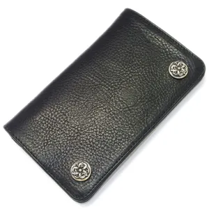 クロムハーツ1 ZIP Wallet BK/Celtic １ZIPウォレット ブラックレザー/ケルティックボタン chw24