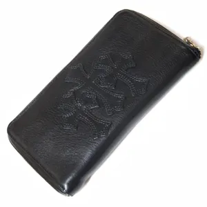 クロムハーツ REC F ZIP #2 ウォレット/ブラックレザー?3クロスパッチ 財布 cho13