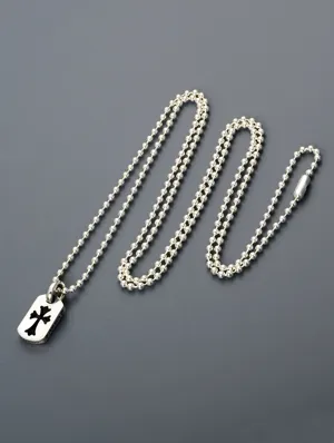 クロムハーツ DOG TINY-CO CROSS SLV シルバーネックレス CHDT-030