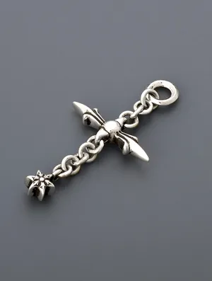 クロムハーツ CHARM ROLY CROSS/SLV シルバーネックレス CHC-020