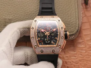 リシャールミル KVの工場製品 RM011 Diamond Set Bezel レッドゴールド 自動巻き