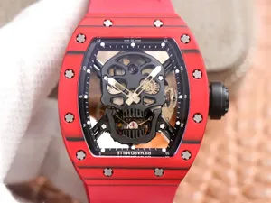 リシャールミル JBの工場製品 RM52-01 SKULL RED QUARTZ TPT 手巻き カーボン ラバー