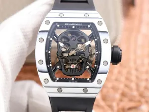 リシャールミル JBの工場製品 RM52-01 SKULL WHITE QUARTZ TPT 手巻き カーボン ラバー
