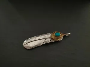 ゴローズ goros 上金金縄ターコイズ特大フェザー 左向き 大人気でお上品 gs045