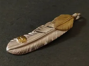 ゴローズ goros 上金金縄ターコイズ特大フェザー 左向き 大人気でお上品 gs046