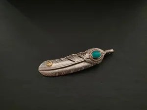 ゴローズ goros 上銀銀縄ターコイズ特大フェザー 右向き 大人気でお上品 gs038