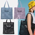 プラダ PRADA ラフィア トートバッグ ギャランティーカード 1BG393 2A2T