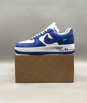 ナイキ x ルイヴィトン Air Force 1 Low By Virgil Abloh White blue カジュアルシューズ スーパーコピー 1A9VAO