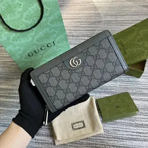 GUCCI / グッチ〔オフィディア〕ジップアラウンドウォレット グレー（706844 UULBN 1244）