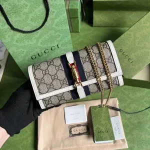 GUCCI / グッチ〔ジャッキー 1961〕チェーンウォレット ベージュ×エボニー（652681 HUHHG 9794）