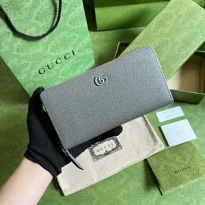 GUCCI / グッチ〔GGマーモント〕 グレー  ジップアラウンドウォレット （456117 17WEN 1711）