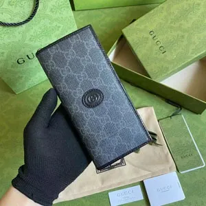 GUCCI / グッチ インターロッキングG ブラック ジップアラウンドウォレット（672947 92TCN 1000）