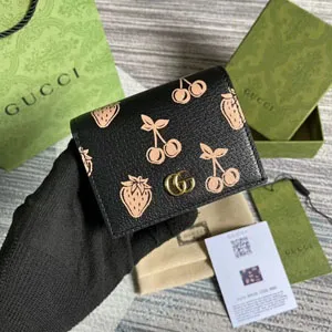 GUCCI / グッチ〔GGマーモント〕ベリー カードケース ウォレット ブラック（456126 1T5ZG 1170）