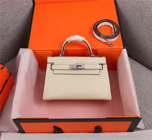 エルメス  ケリーミニ2 KELLY MINI 2 ベージュ x シルバー