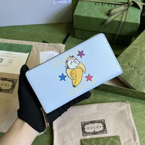 グッチ GUCCI 701060 ばなにゃ プリント ジップアラウンドウォレット 19.5X11X3CM