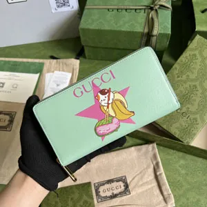 グッチ GUCCI  701060 ばなにゃ プリント ジップアラウンドウォレット 19.5X11X3CM