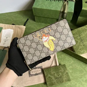グッチ GUCCI 701060 ばなにゃ プリント ジップアラウンドウォレット 19.5X11X3CM