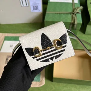 GUCCI グッチ 702248 ADIDAS X GUCCI ホースビット付き カードケース ホワイト
