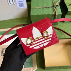 GUCCI グッチ 702248 ADIDAS X GUCCI ホースビット付き カードケース レッド