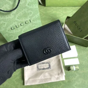GUCCI グッチ 456126 GGマーモント 二つ折り財布 ブラック