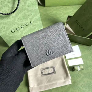 GUCCI  グッチ 456126 GGマーモント 二つ折り財布 グレー