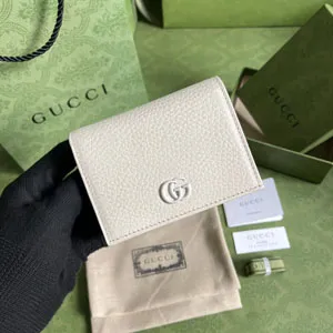 GUCCI グッチ 456126 GGマーモント 二つ折り財布 ホワイト