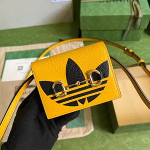 GUCCI グッチ 702248 ADIDAS X GUCCI ホースビット付き カードケース イエロー