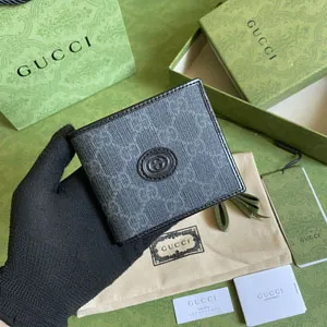 GUCCI / グッチ インターロッキング GGスプリーム 2つ折り財布 （671652 92TCN 1000）