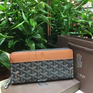 ゴヤール GOYARD マティニョンGM ウォレット ブラック×ブラウン 長財布010