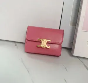 CELINE セリーヌ トリオンフ コイン コンパクト ウォレット ピンク（10I653）