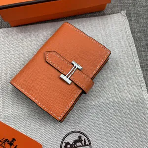 HERMES エルメス Bearn mini（ベアン ミニ）財布 オレンジ(H039795CK93)