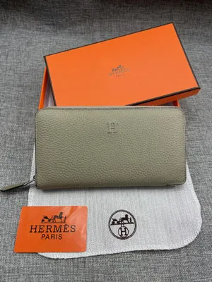 HERMES エルメス クラシック 長財布 牛革 グレー 035