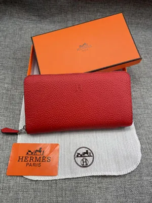 HERMES エルメス クラシック 長財布 牛革 レッド 036