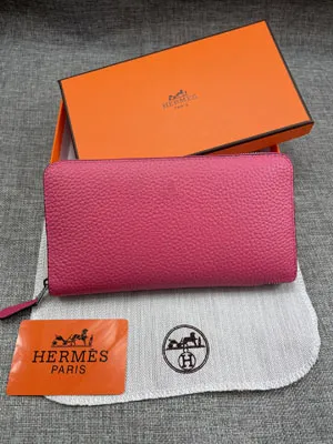 HERMES エルメス クラシック 長財布 牛革 ローズレッド 037