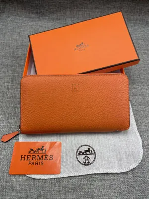 HERMES エルメス クラシック 長財布 牛革 オレンジ 038