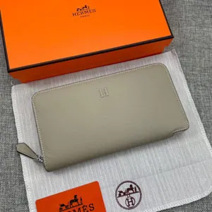 HERMES エルメス クラシック 長財布 牛革 グレー 042