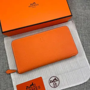 HERMES エルメス クラシック 長財布 牛革 オレンジ 047
