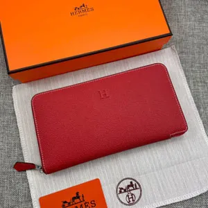 HERMES エルメス クラシック 長財布 牛革 レッド 048