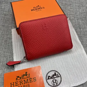 HERMES エルメス クラシック 小銭入れ /短財布 牛革 レッド 060