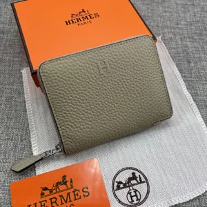 HERMES エルメス クラシック 小銭入れ /短財布 牛革 グレー 063
