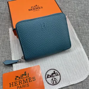 HERMES エルメス クラシック 小銭入れ /短財布 牛革 ブルー 064