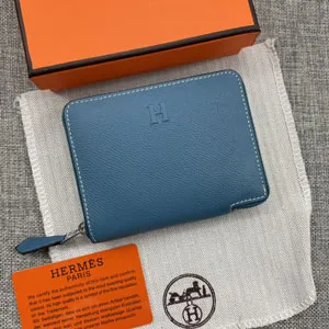 HERMES エルメス クラシック 小銭入れ /短財布 牛革 ブルー 065