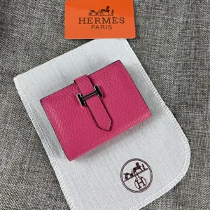 HERMES エルメス Bearn mini（ベアン ミニ）財布 ピンク ライチパターン 010