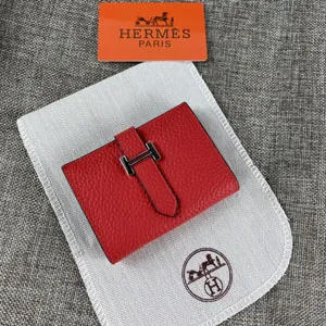 HERMES エルメス Bearn mini（ベアン ミニ）財布 ルージュ ド クール ライチパター(H080166CKS3)