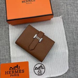 HERMES エルメス Bearn mini（ベアン ミニ）財布 ブラウンライチパターン(H039796CK37)