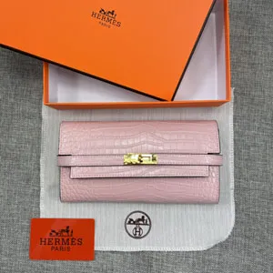HERMES エルメス ケリー 長財布/パテントレザー ピンク 067