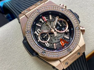 【HB工場出品】ウブロ HUBLOT ビッグバン ウニコ キングゴールド ダイヤモンド 421.OX.1180.RX.1104